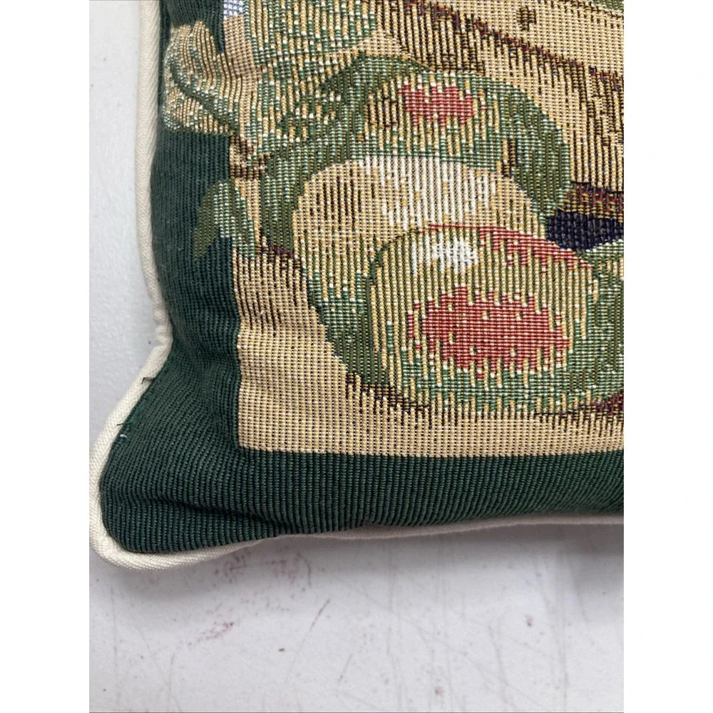 Vtg‎ Marjolein Bastin Tapestry Throw Pillow Apple Fruit Basket Butterfly 16x12
